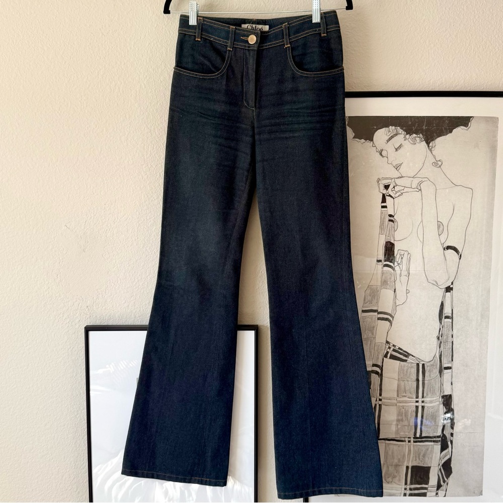 Chloé Low-rise Flare Blue Jeans